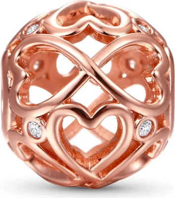 Produktbild von Gnoce Charm Unendliche Herzen ELC001 Silber rosévergoldet