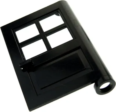 Produktbild von 1x Lego Tür Blatt 1x4x5 Fenster Kreuz schwarz Typ1 Ring offen Haustür 4239372 3861
