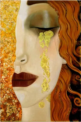 Produktbild von TPFLiving Kunstdruck LW-516 (OHNE RAHMEN) Poster - Leinwand - Wandbild - Hochauflösender Giclée-Druck, langlebig und hochwertig - Gustav Klimt - Goldene Tränen -  - Größe: 70x100cm