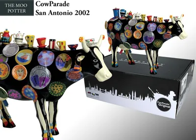Immagine prodotto di CowParade Houston 2001, The Moo Potter, autor: Meredith McCord.