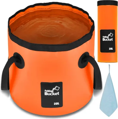 Immagine prodotto di Secchio pieghevole da esterno, capacità 20 litri, leggero, ideale per giardino e campeggio