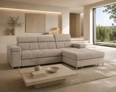 Produktbild von KSHOMECONCEPT Ecksofa COMODO L-Form rechts Beige 271 × 203 cm
