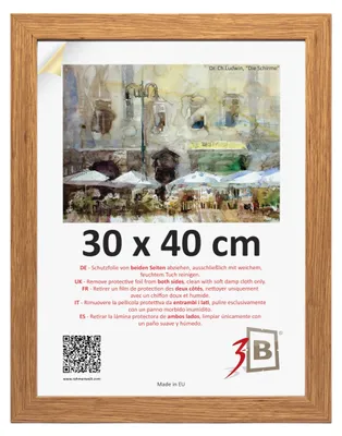 Immagine prodotto di Cornice per foto in legno con vetro acrilico, dimensioni 30x40 cm