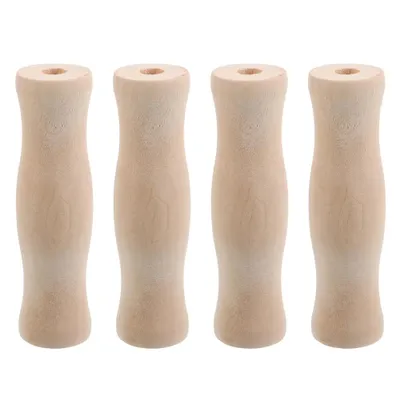 Produktbild von Massive Holzgriffe 10er Set, 5 mm Bohrung, naturbelassen & langlebig, rutschfest, für Grillen, Camping, Küche & Handarbeiten, Maße ca. 1,9 × 8,3 cm