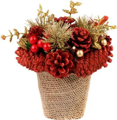 Obrázek produktu pro Ikebana MagicHome Vánoce, přírodní, červená, 17x17 cm