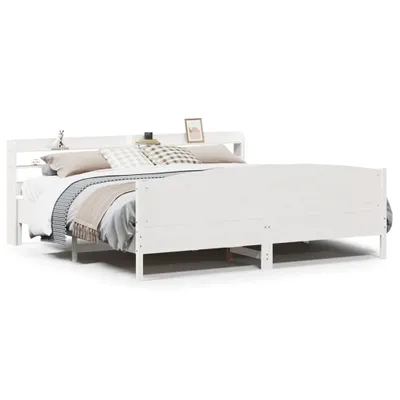 Produktbild von vidaXL Massivholzbett ohne Matratze Weiß 200x200 cm Kiefernholz