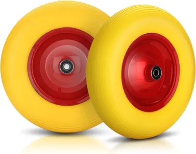 Produktbild von Vollgummirad für Schubkarren 4.80/4.00-8 mit Achse, pannensicher, Ø390mm, 200kg Tragkraft