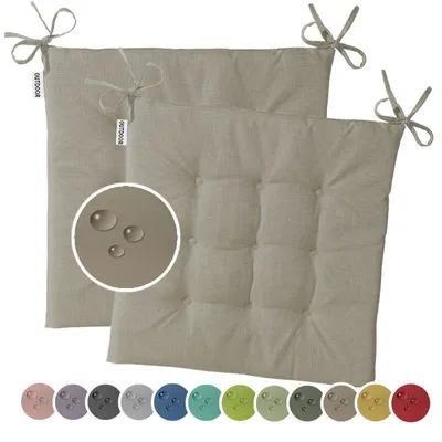 Productafbeelding van Stoelkussen - Zitkussen - 40 x 40 cm - Set van 2 - Waterafstotend - Taupe