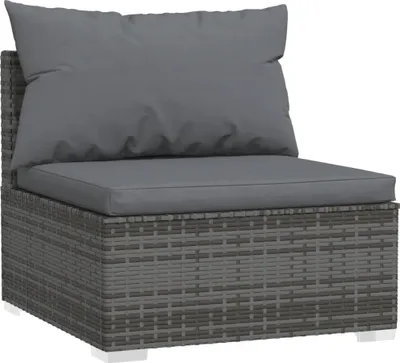 Obrázok produktu pre vidaXL Záhradné centrum Pohovka s vankúšom Grey Poly Rattan