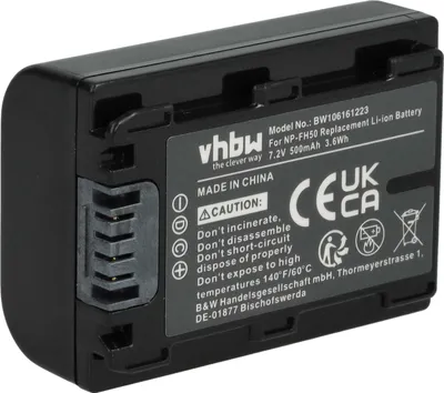 Produktbild von vhbw Akku kompatibel mit Sony DCR-DVD450E, DCR-DVD450, DCR-DVD510(E), DCR-DVD506(E), DCR-HC27(E) Kamera (500 mAh, 7,2 V, Li-Ion), Infochip