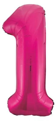 Produktbild von Unique Folienballon Nummer 1, pink, ca. 86 cm
