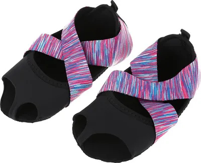 Produktbild von Damen Yoga-, Pilates-, Barre- und Tanzschuhe mit rutschfester Oberfläche, weiche Wickeloptik, Lila (M 37-38)