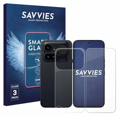 Produktbild von 3x Savvies Schutzglas Folie für Nothing Phone (4a) Pro (Display+Rückseite) 9H Panzer Schutzfolie Glas Displayschutz klar transparent