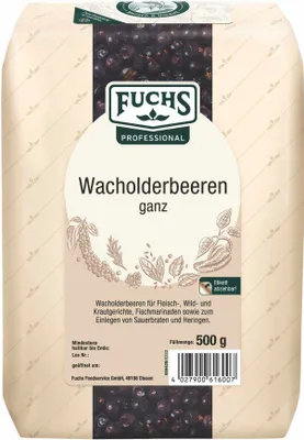 Produktbild von Fuchs Wacholderbeeren ganz ein vielseitig einsetzbares Gewürz 500g
