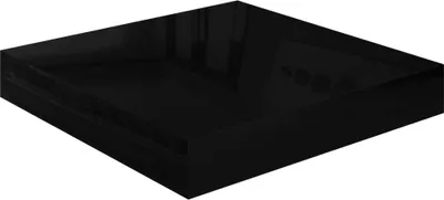 Image de vidaXL Étagère murale flottante noir brillant 23x23,5x3,8 cm MDF