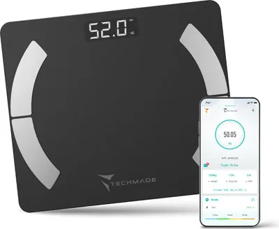 Immagine prodotto di Techmade TM-SCALE-BK bilance pesapersone Rettangolo Nero Bilancia pesapersone elettronica