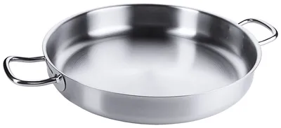 Obrázek produktu pro Pánev na smažení/paella pánev, nerezová ocel 18/10, dvě rukojeti, Ø20-80 cm na výběr : 46 cm Varianta: 46 cm