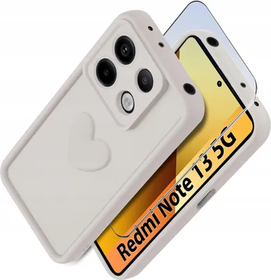 Immagine prodotto di Custodia per Xiaomi Redmi Note 13 5G in silicone OPACO cuore + Vetro protettivo 9H