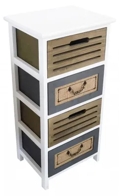 Image de Commode en bois 35 x 28 x 73 cm avec 4 tiroirsReproductionés