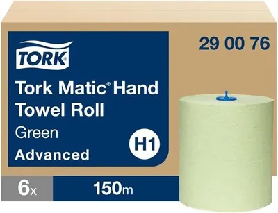 Zdjęcie produktu dla TORK 120076 Ręczniki papierowe "Matic®", zielone, rolka, system H1, 2-warstwowe