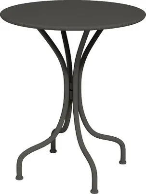 Produktbild von Runder Metall-Gartentisch, Durchmesser 60 cm – Dunkelgrau – MIRMANDE