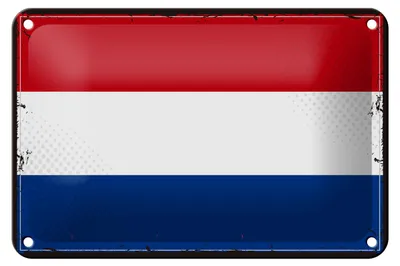 Produktbild von Blechschild Flagge Niederlande 18x12cm Retro Netherlands Dekoration