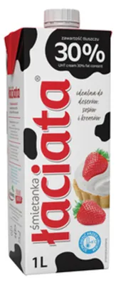 Zdjęcie produktu dla Śmietanka UHT Łaciata 30% karton 1L