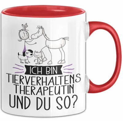 Produktbild von Tierverhaltenstherapeutin Tasse Geschenk Ich Bin Tierverhaltenstherapeutin Und Du So Geschenkidee Lustiger Spruch Becher (Rot)