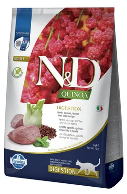 Zdjęcie produktu dla Farmina Pet Food N&D Quinoa, Dorosły, Jagnięcina, 5 kg, Nie zawiera ziarna, Nie zawiera aromatów żywnościowych, Zawiera przeciwutleniacze