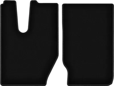 Produktbild von Wielganizator Velours-Autoteppiche vorne – passend für Iveco X-WAY (Lkw, Bj. 2020-) –  schwarz, passgenau, mit Befestigungen set 2 Stk.