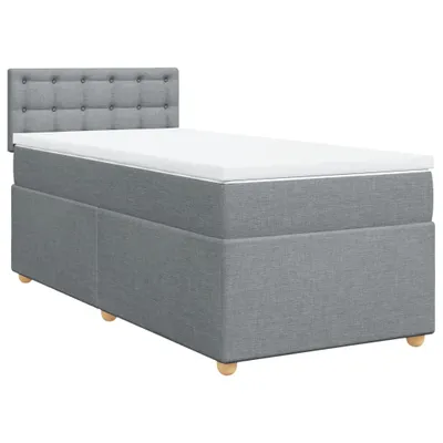 Produktbild von vidaXL Boxspringbett mit Matratze Hellgrau 90x200 cm Stoff