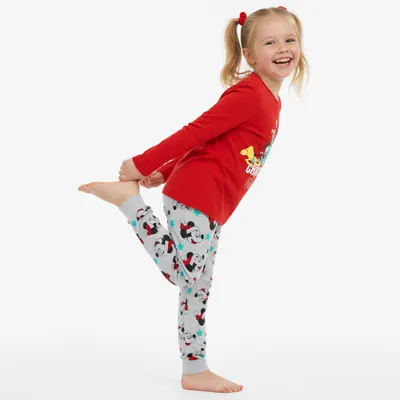 Obrázok produktu pre DISNEY Mickey Mouse Vianočné detské pyžamo, BAVLNENÉ pyžamo s dlhými rukávmi OEKO-TEX 5-6 lat 116 cm