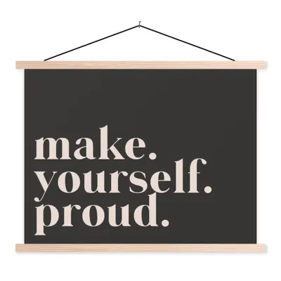 Produktbild von MuchoWow® Textilposter Zitate - Mach dich stolz - Selbstliebe - Selbstvertrauen - Text 40x30 cm mit holzfarbenen Rahmen - Bilder