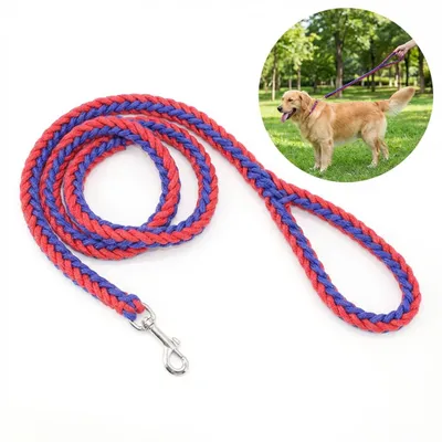 Immagine prodotto di Guinzaglio da 120 cm per cani di grossa taglia, guinzaglio robusto in nylon intrecciato, Ø 1,5 cm, rosso