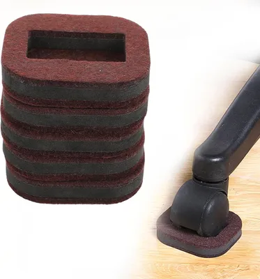 Immagine prodotto di 5 pezzi tappetino anti-loop per sedie a rotelle, coperture per sedie in feltro, protezioni durevoli per il pavimento, trasportatori di mobili per la casa e l'ufficio, riduce il rumore, previene i graffi (marrone)