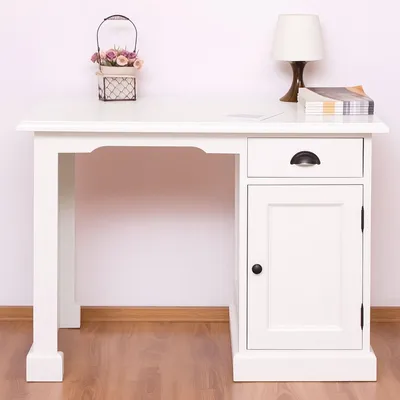 Zdjęcie produktu dla Casa Padrino biurko w stylu country białe 110 x 70 x h. 78 cm - Meble biurowe