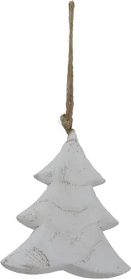 Produktbild von Hill Interiors - Weihnachtsbaum Hängende Dekoration, Geweißt HI5255 (Einheitsgröße) (Weiß)