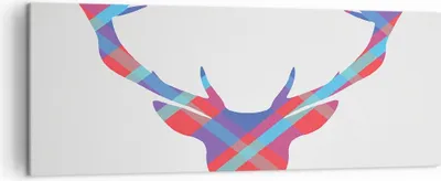 Produktbild von Bild auf Leinwand - Leinwandbild - Abstraktion Hörner - 140x50cm - Wand Bild - Wanddeko - Leinwanddruck - Bilder - Kunstdruck - Wanddekoration - Leinwand bilder - Wandkunst - AB140x50-3607