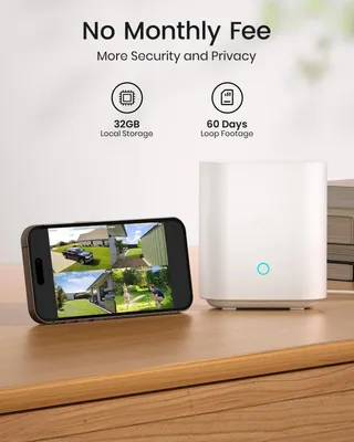 Image de Caméra de surveillance - 5MP - Caméra sans fil - Pour extérieur - Lot de 4 - Avec panneau solaire - Vision nocturne