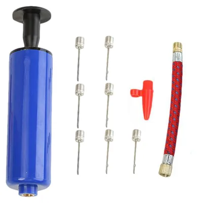 Produktbild von Tragbares Ball-Handpumpen-Set, Sportball-Luftpumpe mit 7 Nadeln, 1 Düse und Verlängerungsschlauch für Ballons, Basketballbälle, Fußbälle und Yogabälle