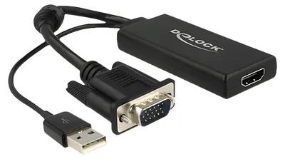 Produktbild von Delock - Videokonverter - VGA - HDMI - Schwarz - retail