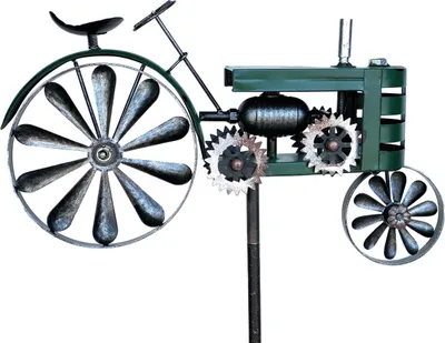 Obrázok produktu pre DanDiBo Záhradná zástrčka Kovový traktor XL 160 cm Traktor zelený 96106 Zvonkohra Veterné koleso Odolné voči poveternostným vplyvom Záhradná dekorácia Záhradný personál Ground Plug