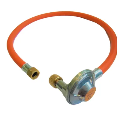 Image de Tuyau à gaz propane-butane Zatechs 3 m 20 bars Ø 9 mm avec réducteur Bradas 37 mBar filetage 3/8" raccord 1/4" Tuyau à gaz pour raccorder la bouteille de gaz