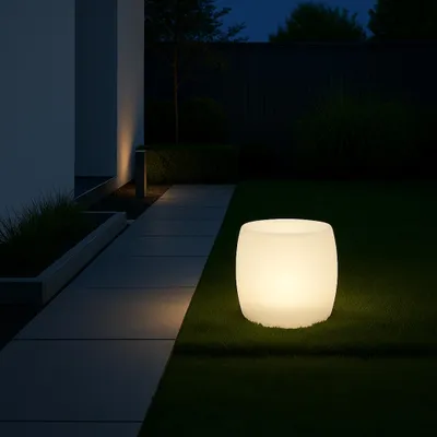 Produktbild von MeLiTec Solarleuchte - LED-Solar-Gartenlampe für Garten Balkon Terrasse - bis 8h Leuchtdauer - ca. 36cm - inkl. Akku - Kunststoff - Trommel - LK08-6