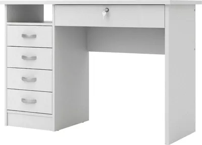 Produktbild von Fula Schreibtisch 5 Schubladen weiss.