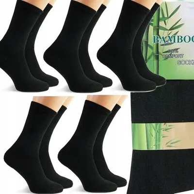Image de Lot de 10 chaussettes en bambou sans coutures et respirantes, taille 40-43, noir