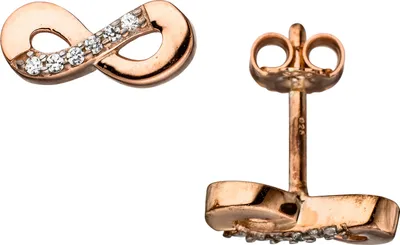 Produktbild von JOBO Ohrstecker Unendlichkeit 925 Silber rotgold vergoldet mit Zirkonia Ohrringe
