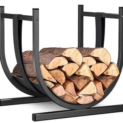 Immagine prodotto di Portalegna in metallo - A U - Nero - 41 x 37 x 39,5 cm - Per esterno e interno