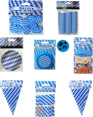 Produktbild von 8er Partyset - Bayern Konfetti, Luftschlangen, Deko uvm.