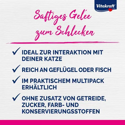 Produktbild von Vitakraft Jelly Lovers, Katzen Leckerli, Gelé Katzensnack mit Huhn und Pute, 6 Sticks